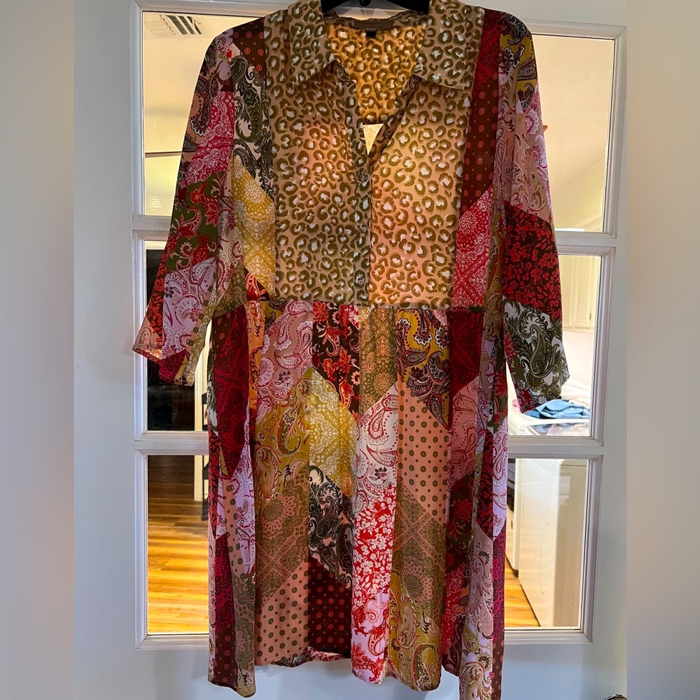 Kachel Anthropologie Silk Boho look Dress, size 8